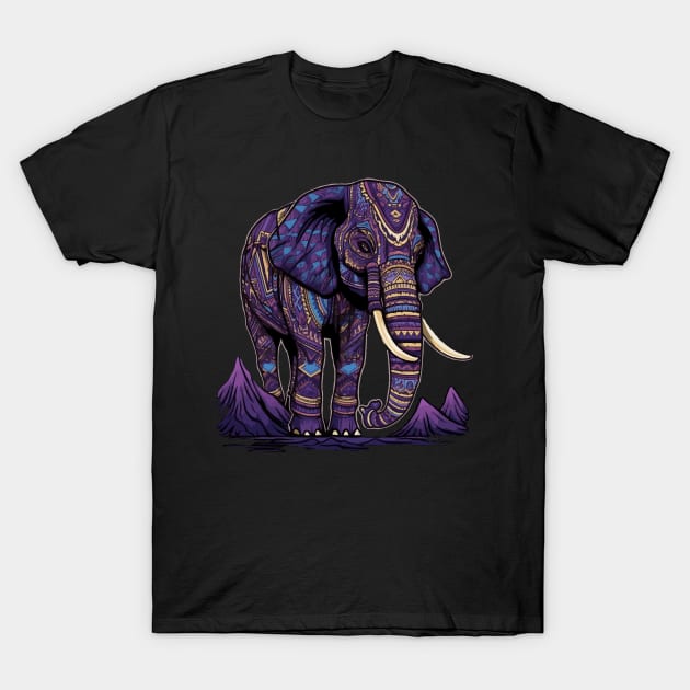 DMT Art Style Elephant T-Shirt by Obotan Mmienu